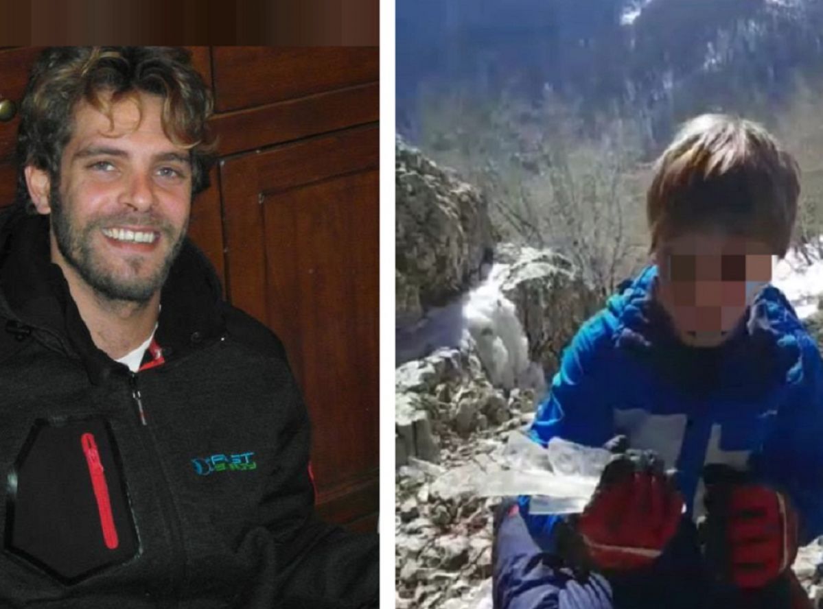 Francesco Agostinelli e a fianco il figlio Alberto in una foto scattata poco prima dell'incidente